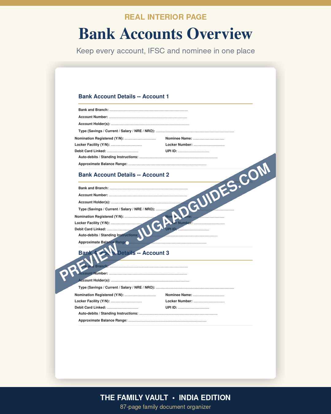 Bank Accounts Overview
